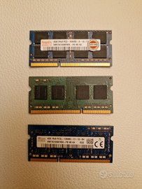 3 banchi memoria Ram 4 gb