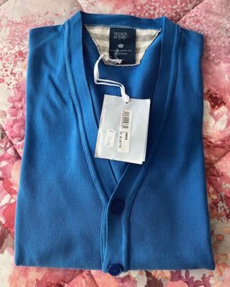 Wool & Co cardigan uomo 100% cotone, tg M, nuovo