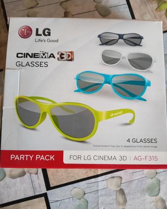 confezione di 4 paia occhiali 3d nuovi