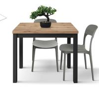 Tavolo allungabile nero e rovere