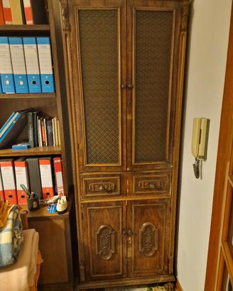  Libreria in legno massello stile rinascimentale