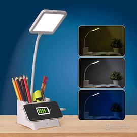 Lampada da scrivania LED con portapenne - con port