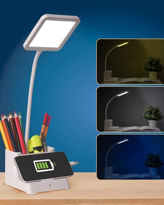 Lampada da scrivania LED con portapenne - con port
