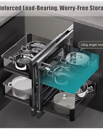 Organizzatore per armadio da cucina - angolo cieco