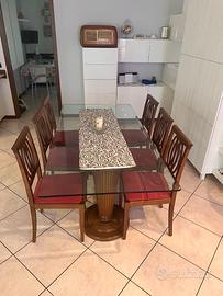 Tavolo da Pranzo in Vetro con 6 sedie