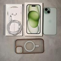 iPhone 15 128GB Verde + Caricatore + Cover MagSafe