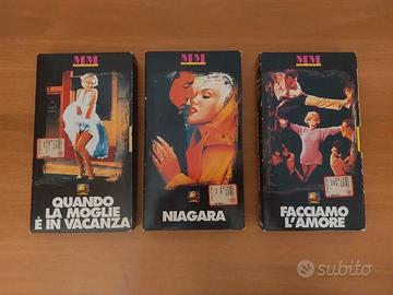 3 VHS Videocassette film di Marilyn Monroe