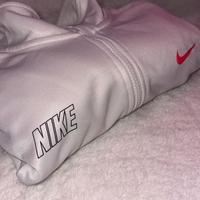 Nike felpa bianca con banda nera e logo rosa