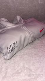 Nike felpa bianca con banda nera e logo rosa