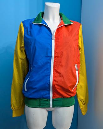 giacca a vento vintage unisex colore block xl