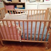 Lettino PALI in legno massello + Materasso e Parac