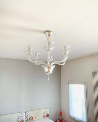 Lampadario Vetro Murano - trasparente d. 70 cm