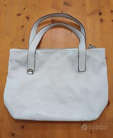 Borsa donna coccinelle pelle vera bianca 40x30x15