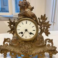 Orologio antico camino tavolo bronzo dorato 1800