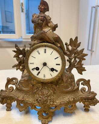 Orologio antico camino tavolo bronzo dorato 1800
