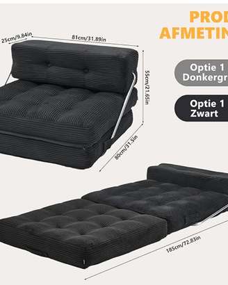 Mingone Poltrona Letto Singolo 3 in 1 Pieghevole