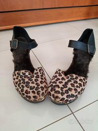 scarpe leopardate con pelo 38 