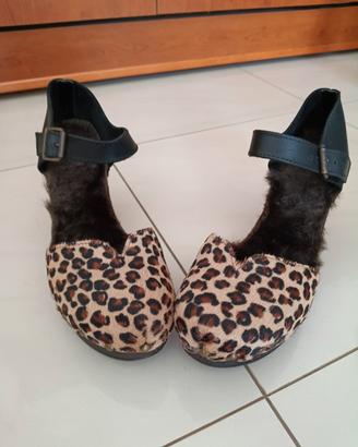 scarpe leopardate con pelo 38 