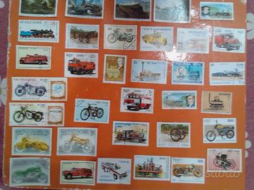 Francobolli moto,auto pompieri,inventori, pionieri