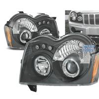 FARI OCCHI ANGEL LED JEEP GRAND CHEROKEE 05-08 NER