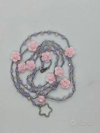 Collana handmade uncinetto e perline 