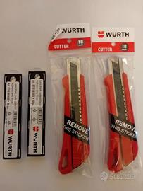 2pz Taglierino Cutter 18 + 2 pz x 10 lame Wurth