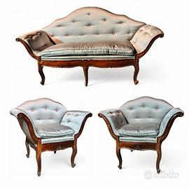Trittico Luigi XV -Antiquariato -Divano e poltrone