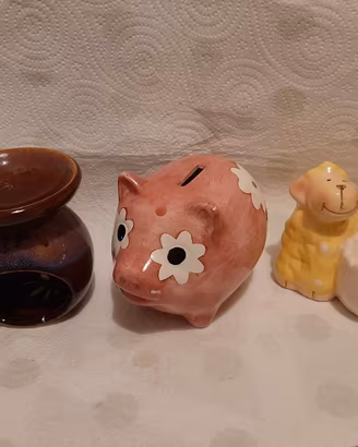 3 soprammobili vari in ceramica 