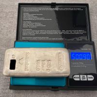 Lingotto argento 500 gr Metalor 999 certificato