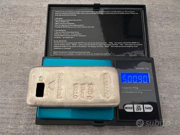 Lingotto argento 500 gr Metalor 999 certificato
