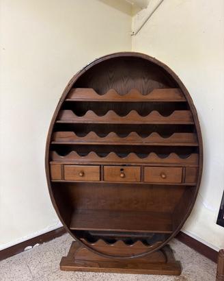 portabottiglie in legno a forma di botte