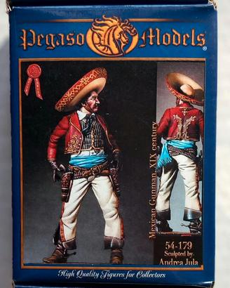 Pegaso Models 54mm Mexican Gunman figurino metallo
