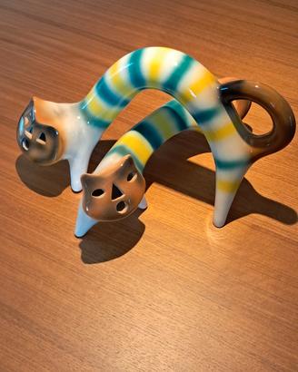 Coppia di gatti ceramica Rigon-anni 70 -vintage