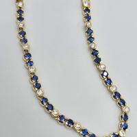 BRACCIALE TENNIS ORO ZAFFIRI E DIAMANTI