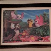 quadrino per bimbi, tridimensionale con gufo 