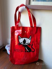 Borsa Gatto in PVC rossa