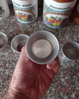 Set 4 Stampini Alluminio per Budino Creme Caramel