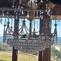 lampadario con pendenti in cristallo