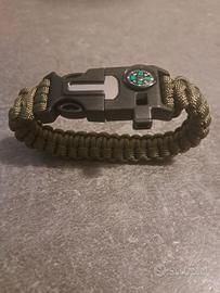 bracciale paracord sopravvivenza verde militare