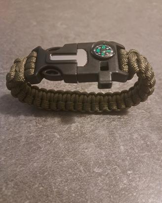 bracciale paracord sopravvivenza verde militare