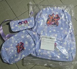 Set Zaino + Borsa Pranzo + Astuccio kpop