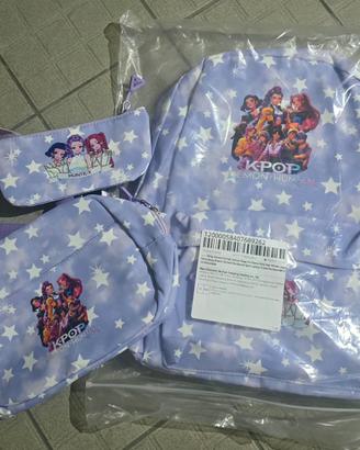 Set Zaino + Borsa Pranzo + Astuccio kpop