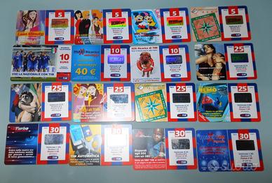 Lotto nr. 16 schede prepagate per ricarica tim