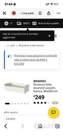 Letto  Slakt Ikea compresi materassi