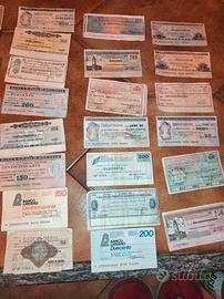 mini assegni anni 70 