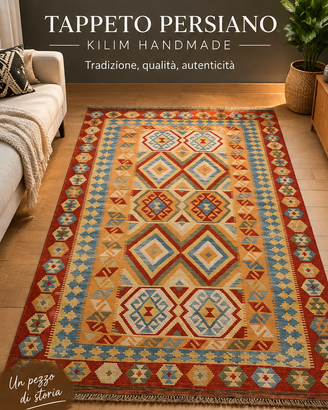 Tappeto Persiano Kilim Fatto a Mano 200*140