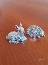 Coppia di Statuine / Soprammobili - Animali Argent