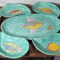 Set da portata pesce ceramica vietri- Lavietrese