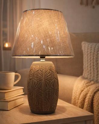 Lampada da tavolo in ceramica con paralume