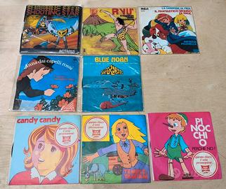 45 giri dischi cartoni animati vintage anni 80